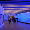 Light art in the underground passage at Essen main station